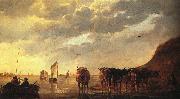 CUYP, Aelbert Herdsman with Cows by a River dfg oil on canvas